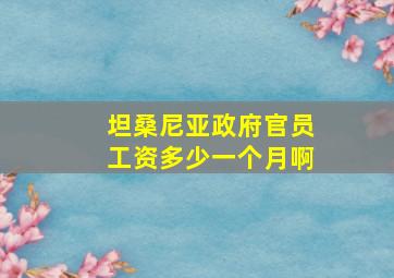 坦桑尼亚政府官员工资多少一个月啊