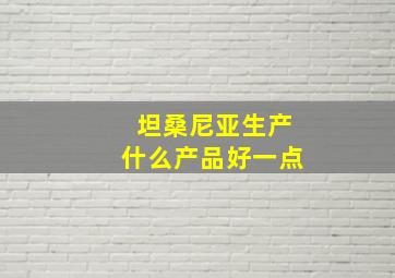 坦桑尼亚生产什么产品好一点