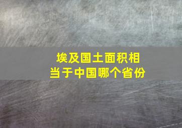 埃及国土面积相当于中国哪个省份