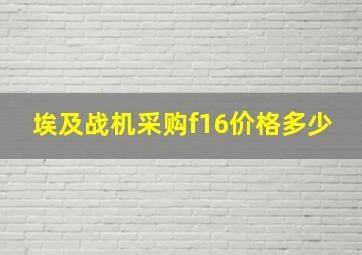 埃及战机采购f16价格多少