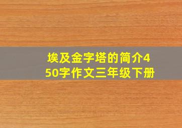 埃及金字塔的简介450字作文三年级下册