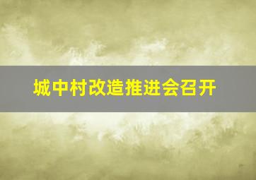 城中村改造推进会召开