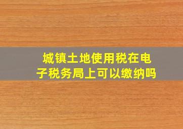 城镇土地使用税在电子税务局上可以缴纳吗