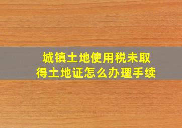 城镇土地使用税未取得土地证怎么办理手续