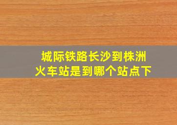 城际铁路长沙到株洲火车站是到哪个站点下