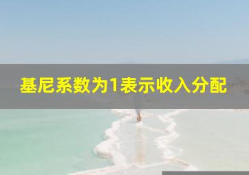 基尼系数为1表示收入分配