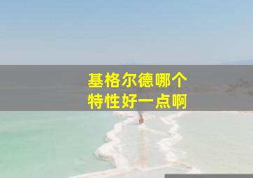 基格尔德哪个特性好一点啊