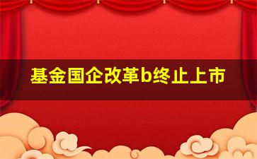 基金国企改革b终止上市