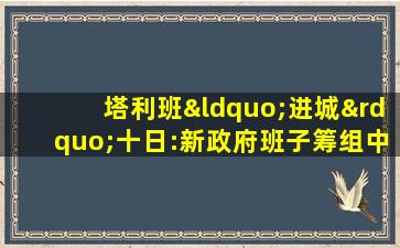 塔利班“进城”十日:新政府班子筹组中