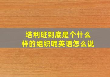 塔利班到底是个什么样的组织呢英语怎么说