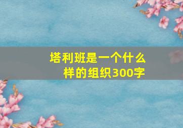 塔利班是一个什么样的组织300字