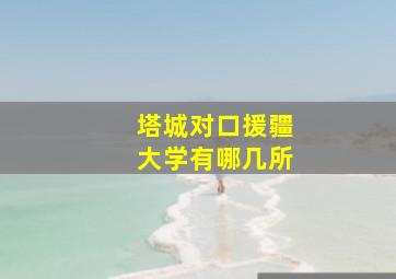 塔城对口援疆大学有哪几所