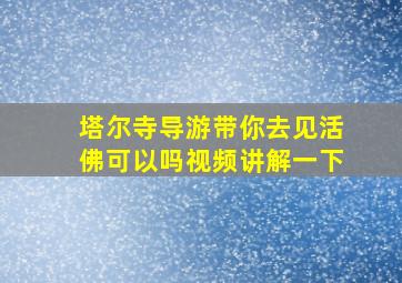 塔尔寺导游带你去见活佛可以吗视频讲解一下