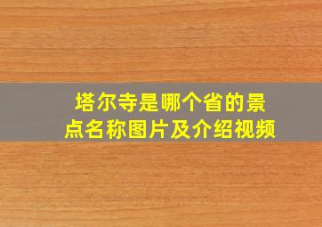 塔尔寺是哪个省的景点名称图片及介绍视频