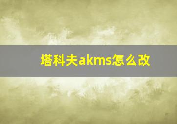 塔科夫akms怎么改