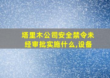 塔里木公司安全禁令未经审批实施什么,设备