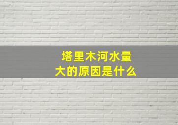 塔里木河水量大的原因是什么