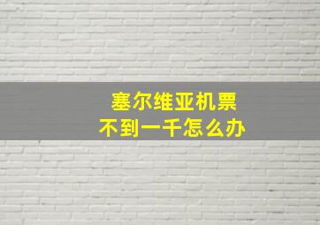 塞尔维亚机票不到一千怎么办