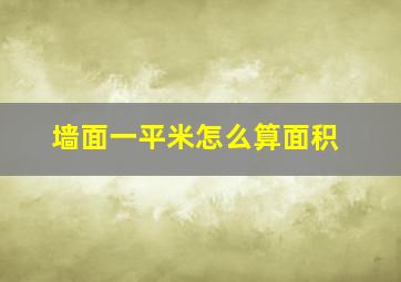 墙面一平米怎么算面积