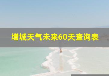 增城天气未来60天查询表