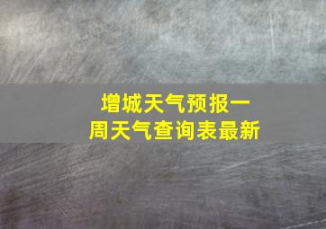 增城天气预报一周天气查询表最新