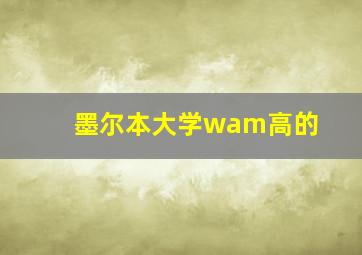 墨尔本大学wam高的