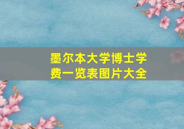 墨尔本大学博士学费一览表图片大全