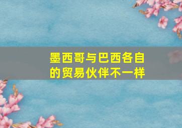 墨西哥与巴西各自的贸易伙伴不一样