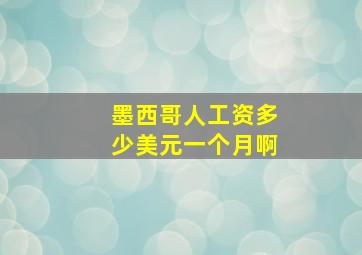 墨西哥人工资多少美元一个月啊