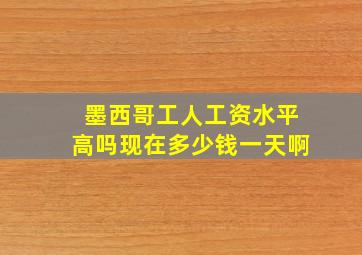 墨西哥工人工资水平高吗现在多少钱一天啊