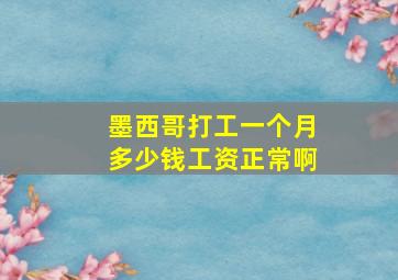 墨西哥打工一个月多少钱工资正常啊