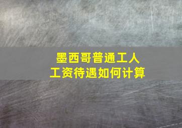 墨西哥普通工人工资待遇如何计算