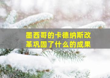 墨西哥的卡德纳斯改革巩固了什么的成果