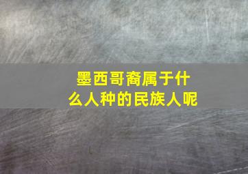 墨西哥裔属于什么人种的民族人呢