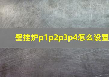 壁挂炉p1p2p3p4怎么设置