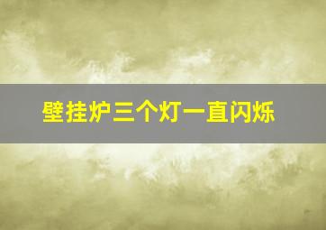 壁挂炉三个灯一直闪烁