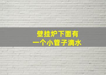 壁挂炉下面有一个小管子滴水