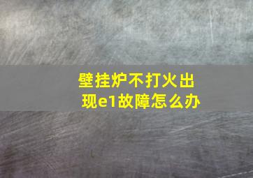 壁挂炉不打火出现e1故障怎么办