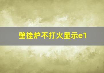 壁挂炉不打火显示e1