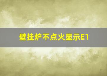 壁挂炉不点火显示E1