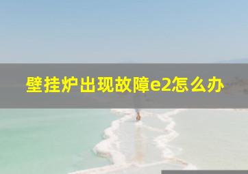 壁挂炉出现故障e2怎么办