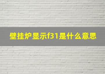 壁挂炉显示f31是什么意思