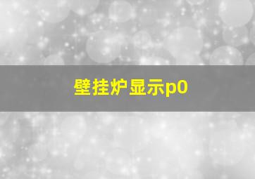 壁挂炉显示p0