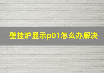 壁挂炉显示p01怎么办解决