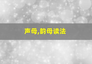 声母,韵母读法