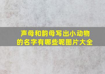 声母和韵母写出小动物的名字有哪些呢图片大全