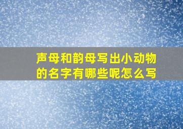 声母和韵母写出小动物的名字有哪些呢怎么写