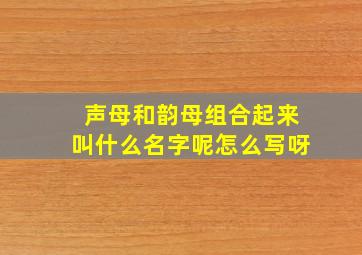 声母和韵母组合起来叫什么名字呢怎么写呀