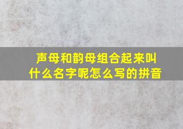 声母和韵母组合起来叫什么名字呢怎么写的拼音