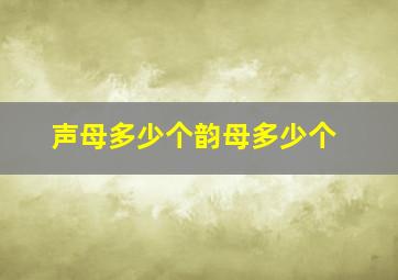 声母多少个韵母多少个